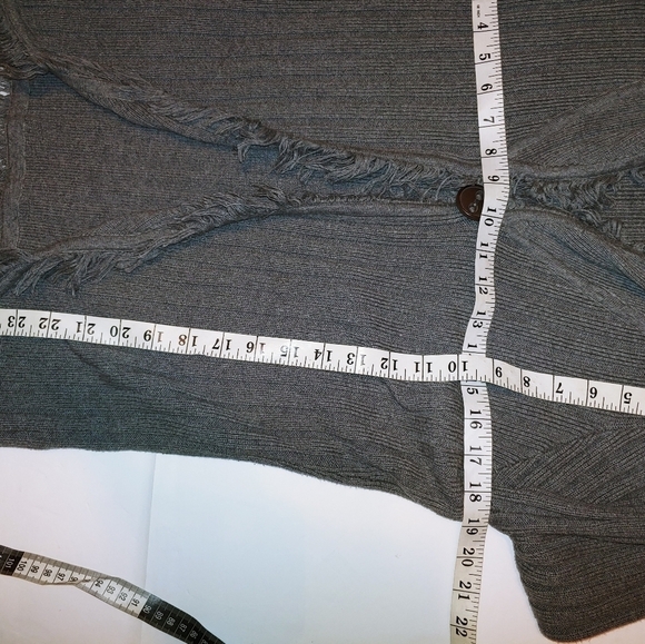 Ann Trinity One Button Gray Cotton Sweater S - Picture 3 of 4